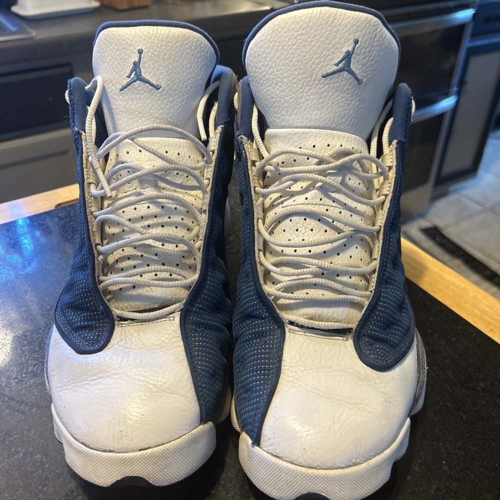 Jordan Athletic Shoes in White and Navy